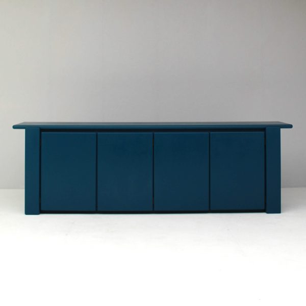 Blue Italian sideboard in walnut