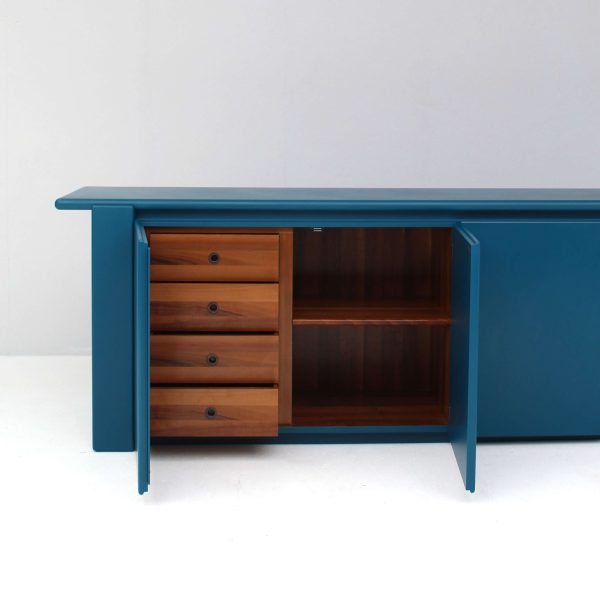 Blue Italian sideboard in walnut