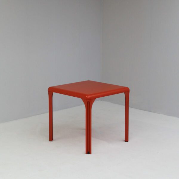 Orange square table for Artemide