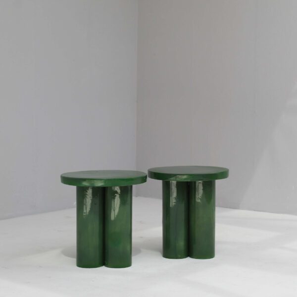 Green ceramic sidetables