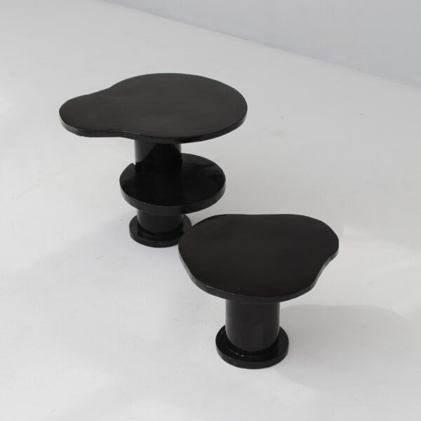 Set black ceramic sidetable