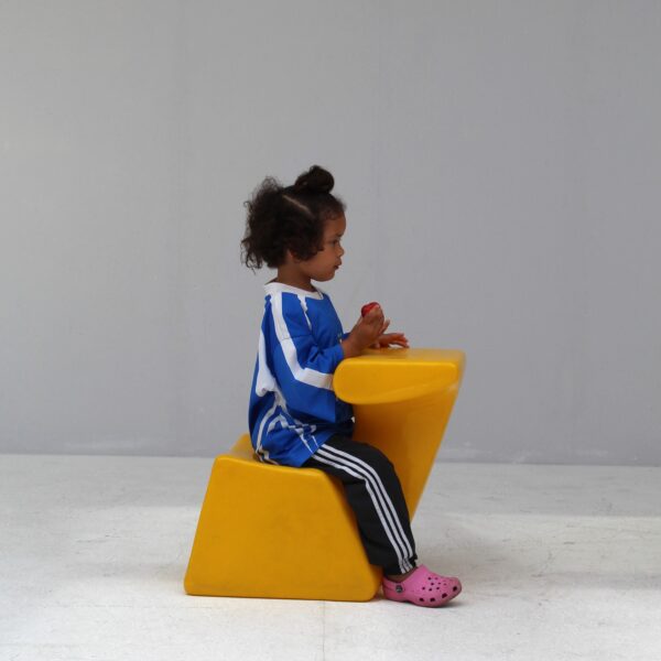 Yellow Zocker childrens chair by Luigi Colani